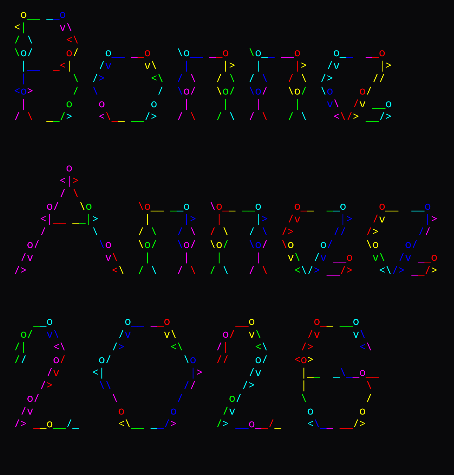Bonne Année 2026.  
ASCII art font acrobatic
rainbow